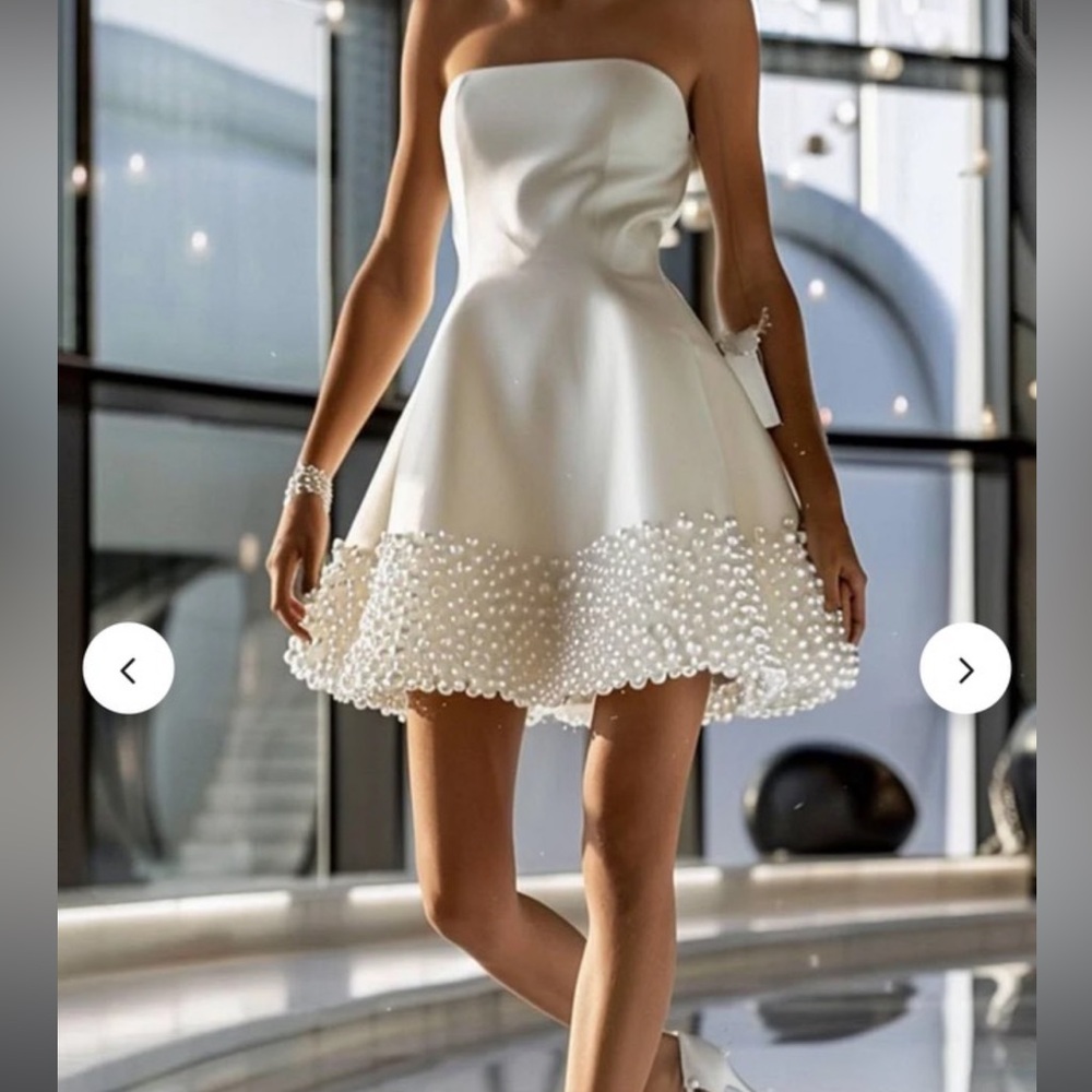 White Pearl Bridal Dress